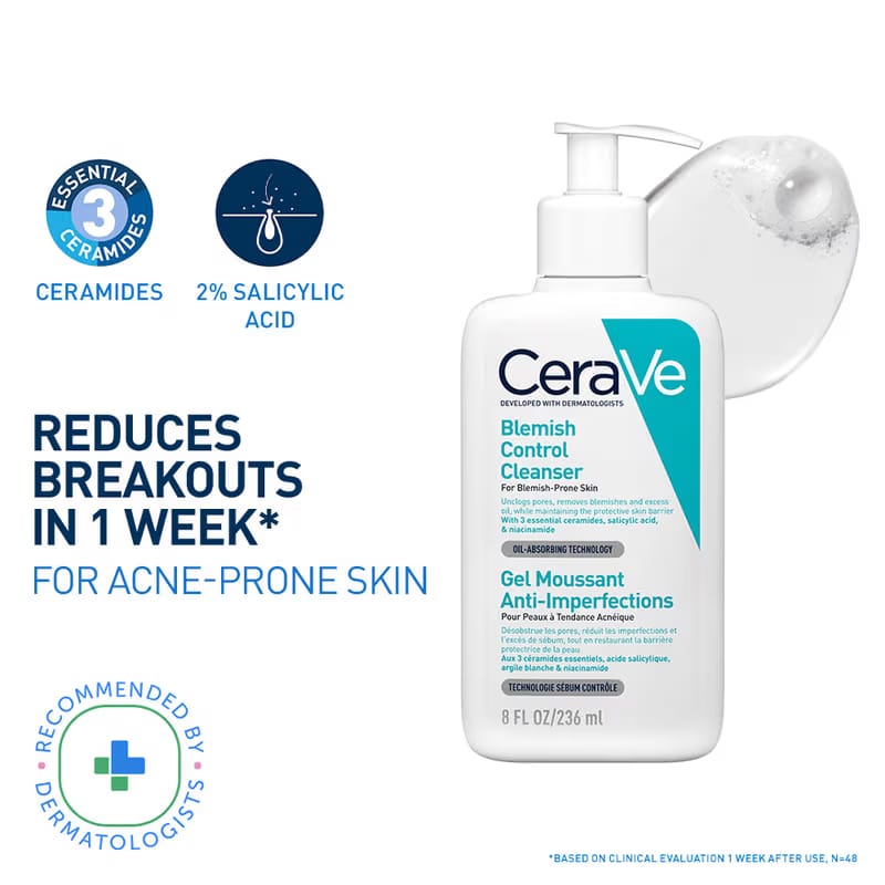 CeraVe Blemish Control Cleanser with 2% Salicylic Acid & Niacinamide for Acne-prone skin Nykaa sale