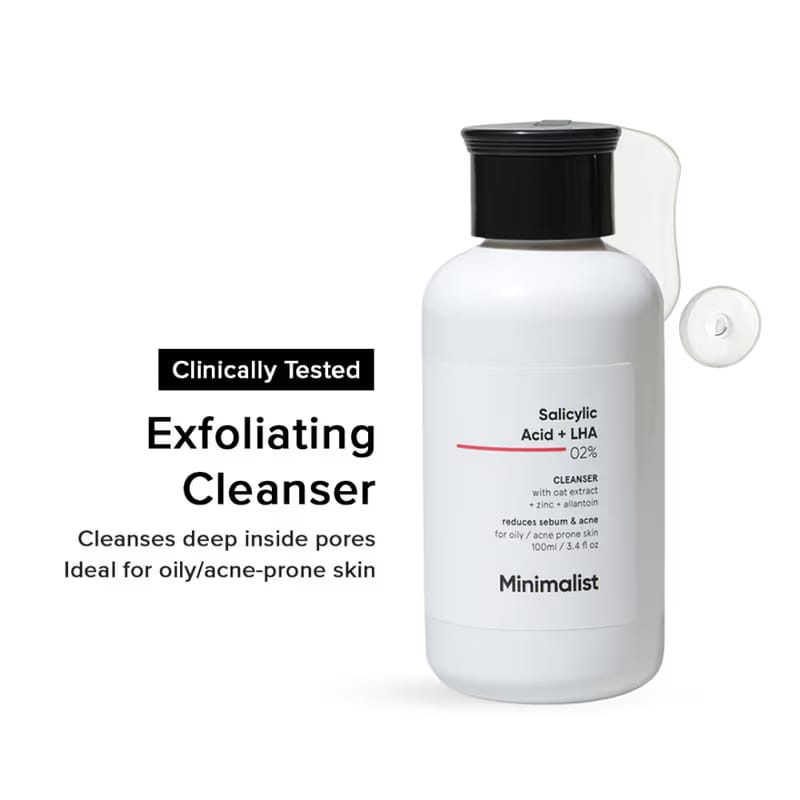 Minimalist 2% Salicylic Acid + LHA Face Cleanser With Zinc For Reducing Sebum & Acne Nykaa sale
