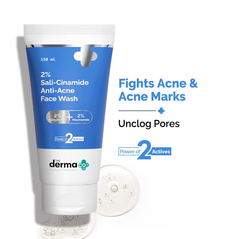 The Derma Co Sali-Cinamide Anti-Acne Face Wash with 2% Salicylic Acid & 2% Niacinamide Nykaa sale