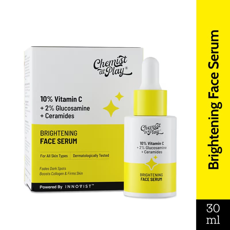 Chemist at Play 10% Vitamin C Face Serum Brightens Skin Treats Dark Spots & Hyperpigmentation Nykaa sale