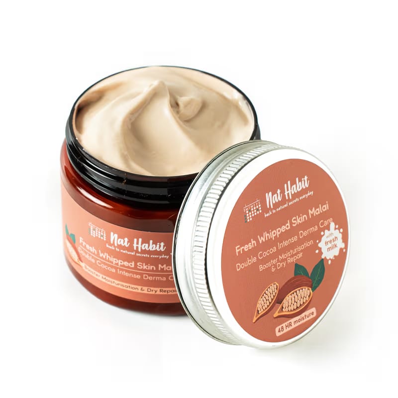 Nat Habit Double Cocoa Whipped Skin Malai Body Butter for Extreme Dryness 48 HR Moisture Nykaa sale