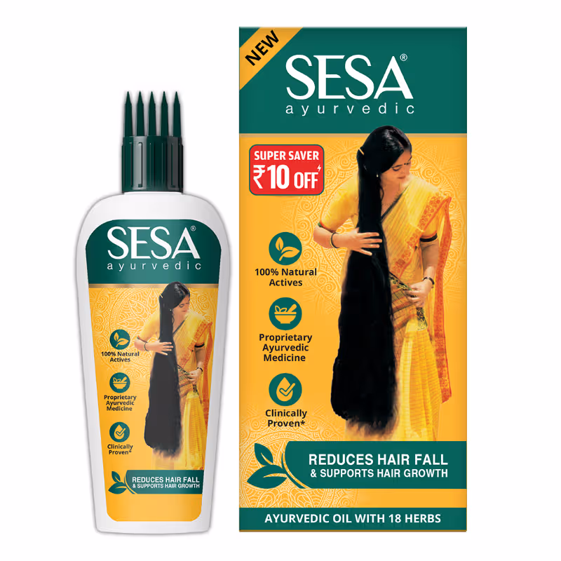 SESA Ayurvedic Hair Oil, 18 Herbs + 5 Oils, Kshir Pak Vidhi reduces Hair Fall & Supports Hair G Nykaa sale