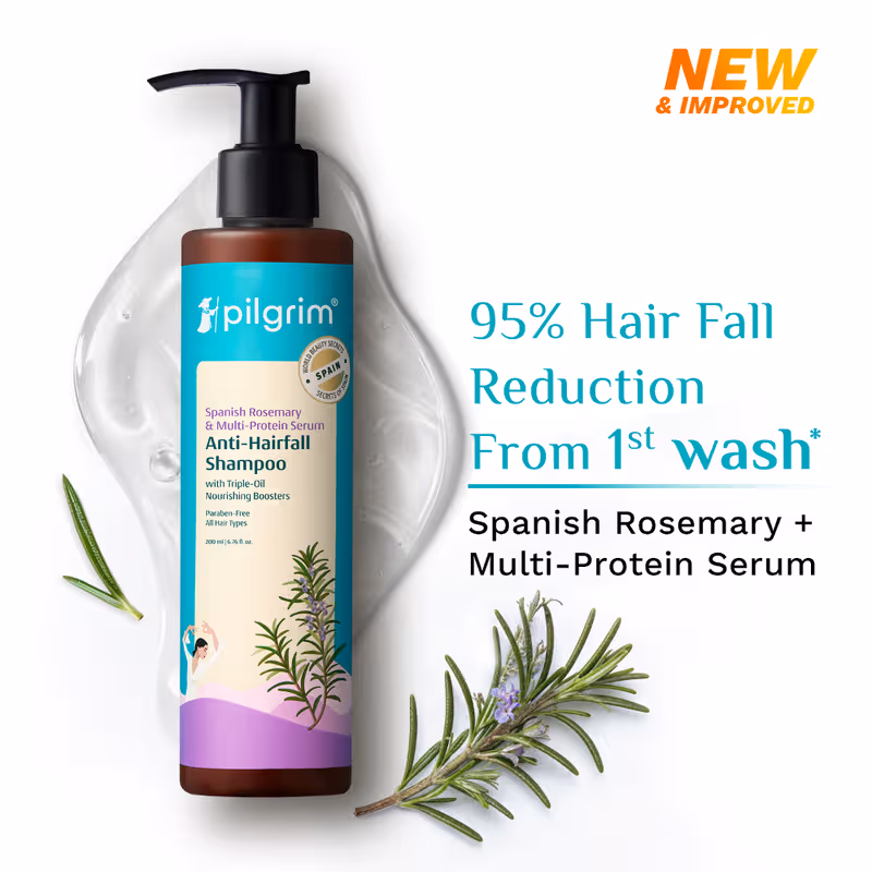 Pilgrim Spanish Rosemary & Biotin Anti Hairfall Control Shampoo Reduce Hairfall Upto 95% Strong Nykaa sale