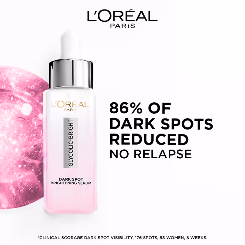 L'Oreal Paris Glycolic Bright 8% [Melasyl + Niacinamide] Face Serum for Brightening Dark Spo Nykaa sale