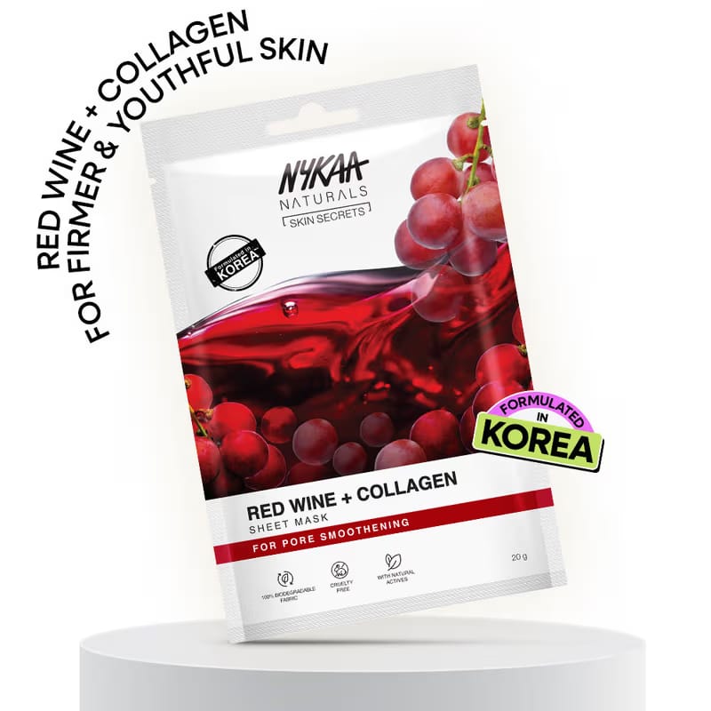 Nykaa Naturals Korean Sheet Mask, Red Wine and Collagen Nykaa sale