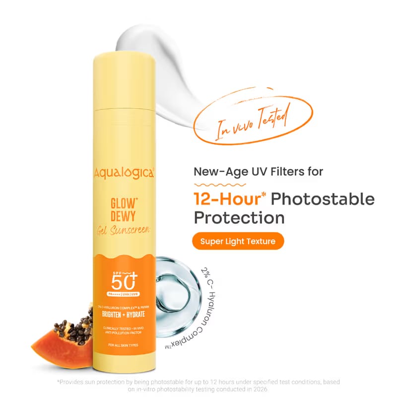 Aqualogica Glow Plus Dewy Sunscreen Gel SPF 50+ PA++++ Nykaa sale