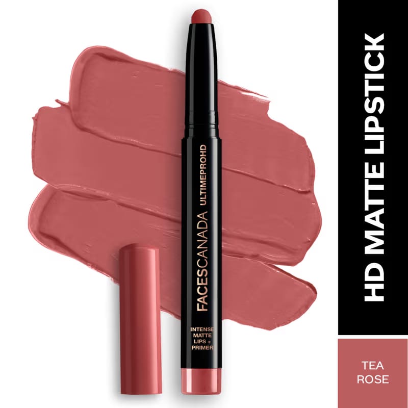 Faces Canada Ultime Pro HD Intense Matte Lips + Primer — Tea Rose Nykaa sale
