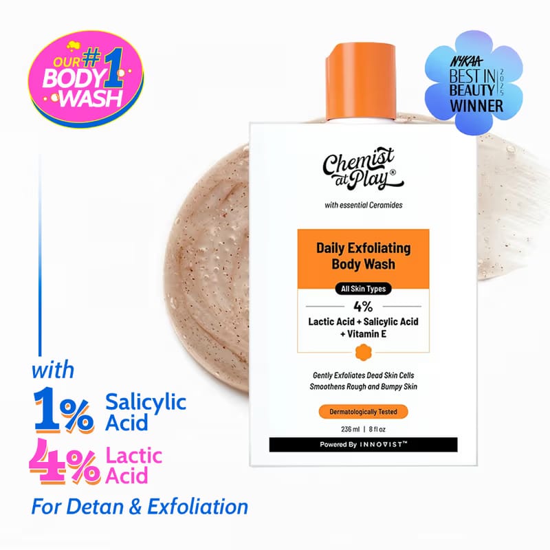 Chemist At Play Exfoliating Body Wash with 4% Lactic Acid Nykaa sale