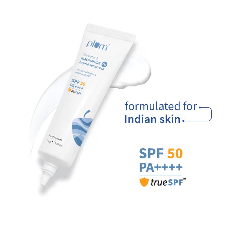 Plum 2% Niacinamide & Rice Water SPF 50 PA+++ Sunscreen Nykaa sale