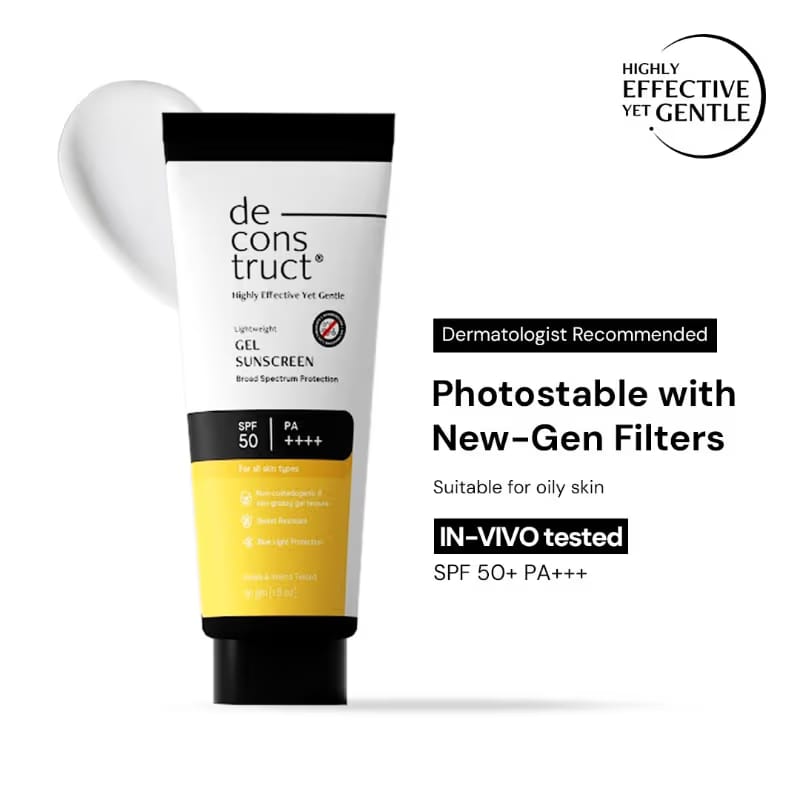 Deconstruct Gel Sunscreen SPF 50+ PA+++, No White Cast Nykaa sale