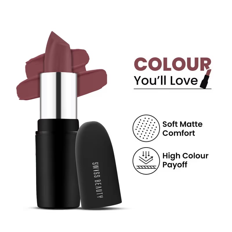 Swiss Beauty Pure Matte Lipstick, Non-Drying, Smooth Glide Nykaa sale
