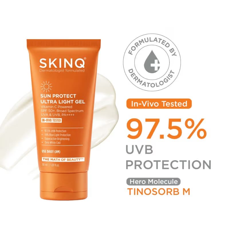 SKINQ Sun Protect Ultra-Light Gel SPF 50+ PA++++ with Vitamin C & E Nykaa sale