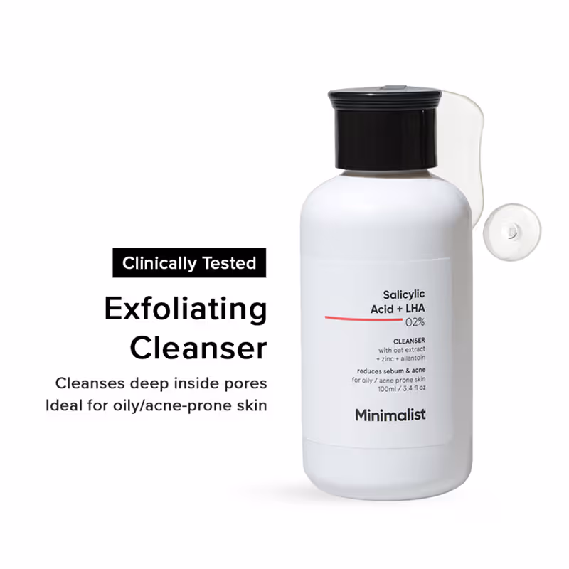 Minimalist 2% Salicylic Acid + LHA Face Cleanser With Zinc For Reducing Sebum & Acne Nykaa sale