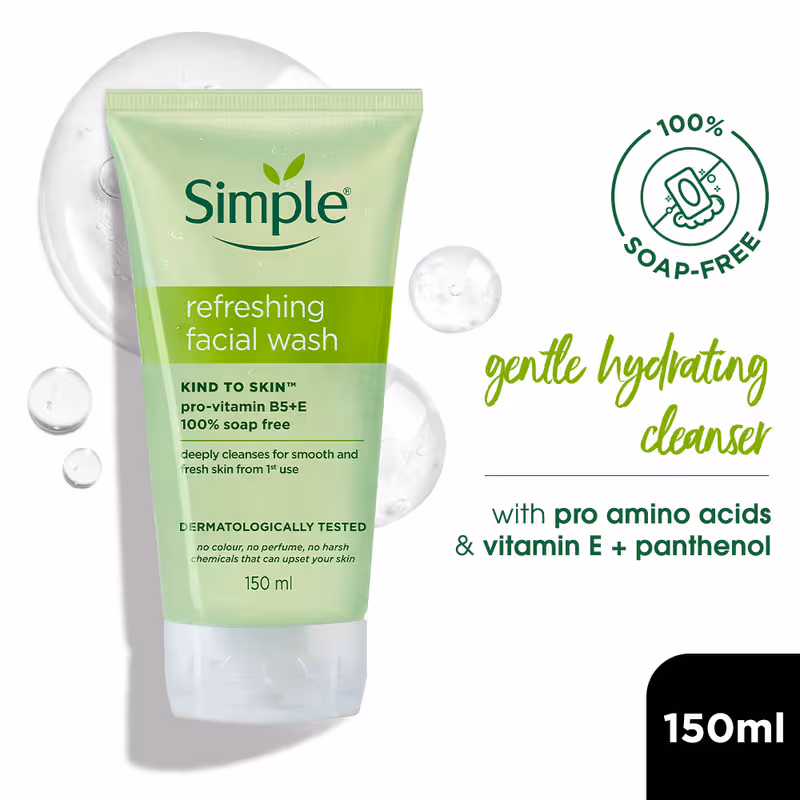 Simple Refreshing Facial Wash, 100% Soap-Free, Perfect for Sensitive Skin Nykaa sale
