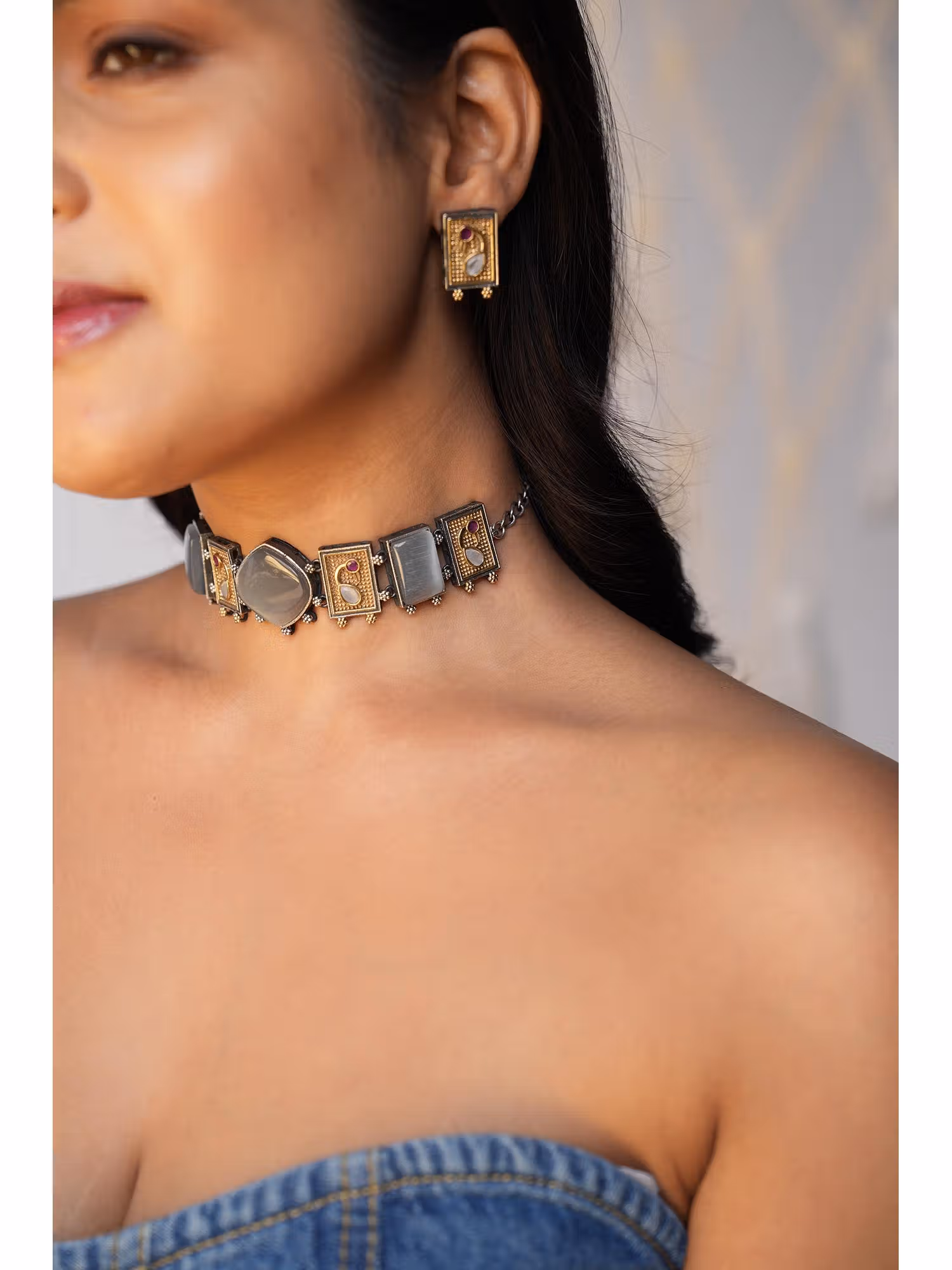 Amaya Exquisite German Silver Ornate Choker Set Nykaa Fashion sale
