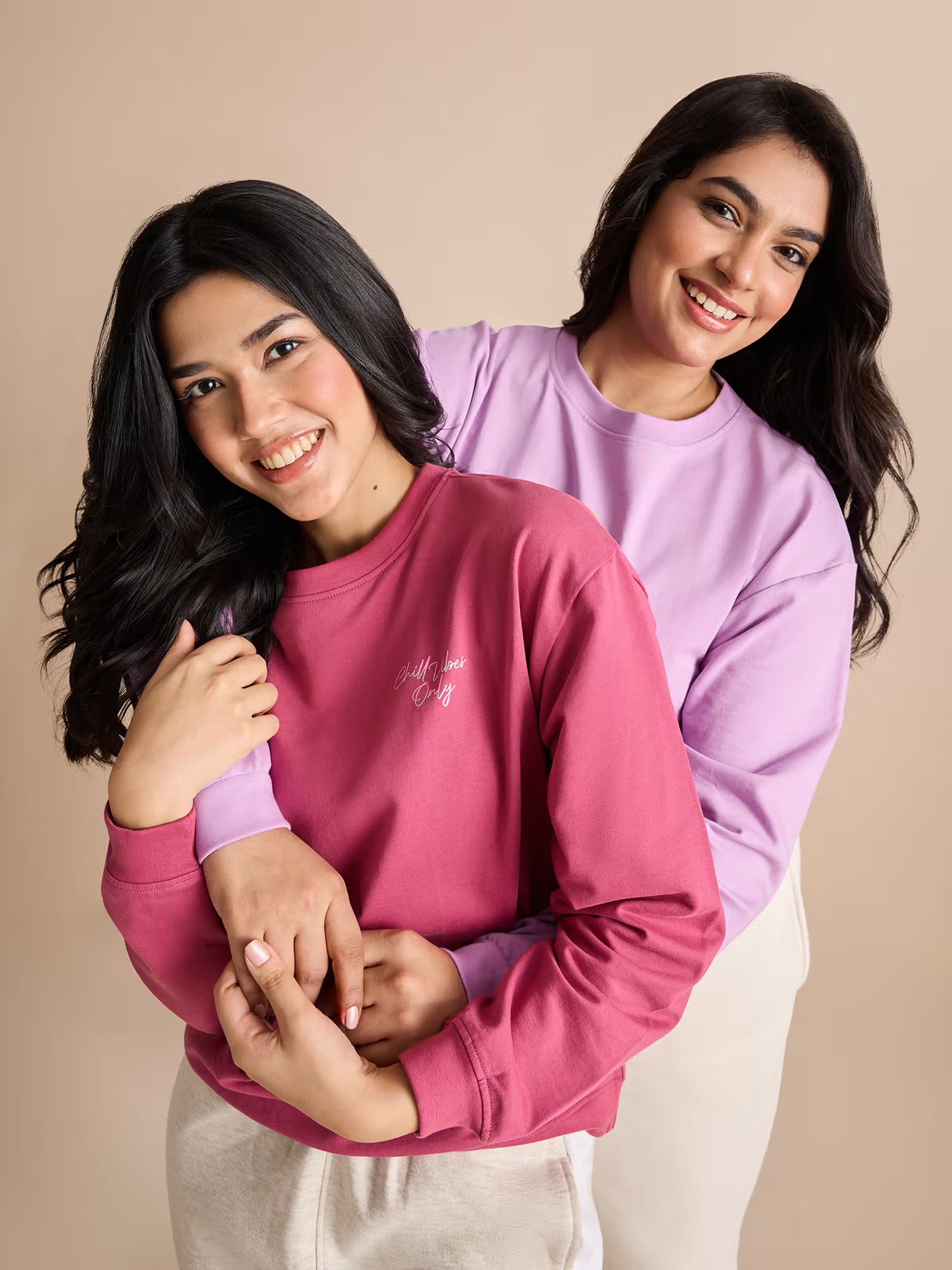 Nykd by Nykaa Cotton Terry Full Sleeve Round Neck Cozy Sweatshirt-NYLE703-Grape Nykaa Fashion sale