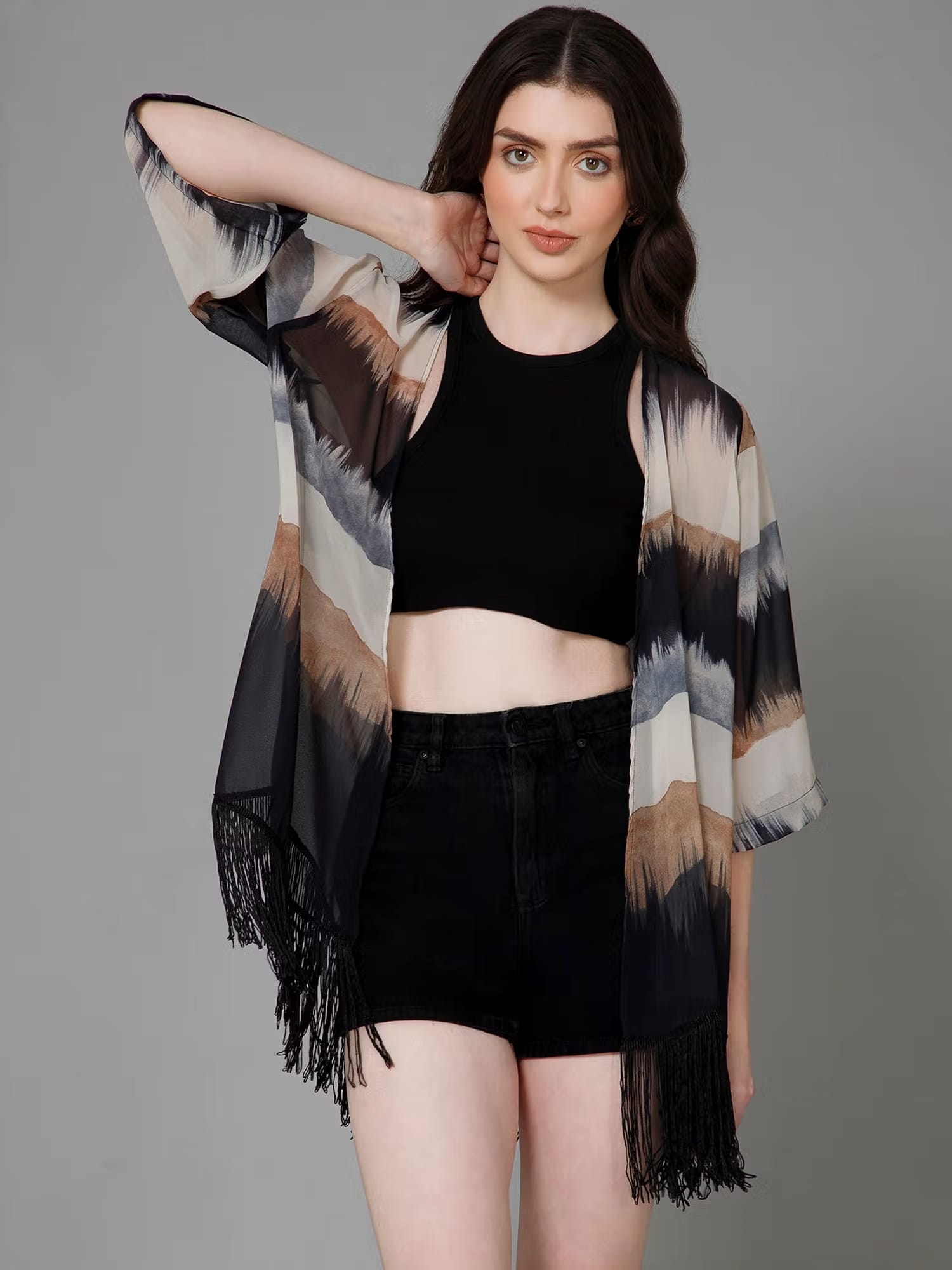 PURYS Ombre Kimono Printed Shrug Nykaa Fashion sale