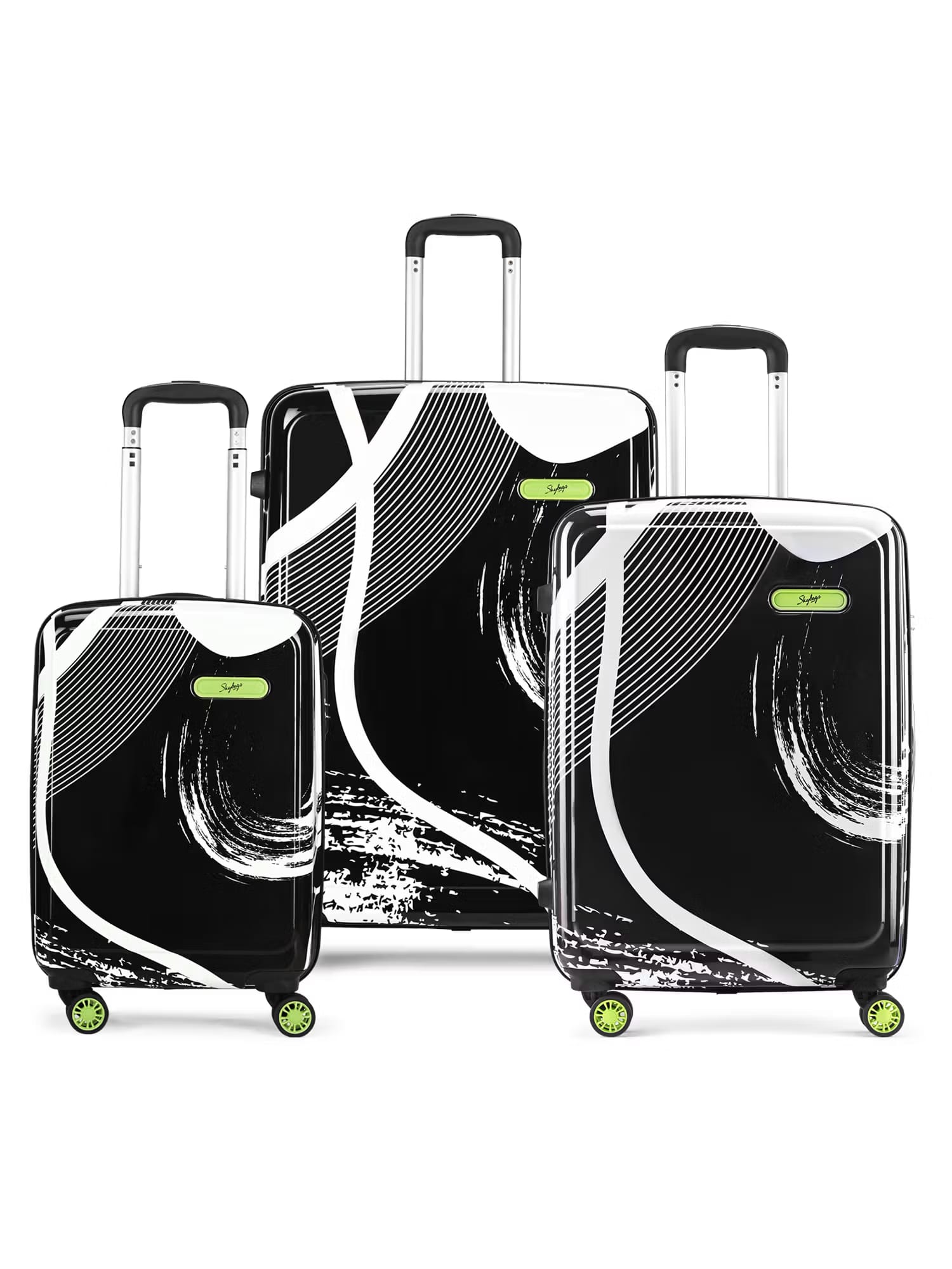 Skybags Unisex Black Splash Hard Luggage Trolley Bags (Pack of 3) Nykaa Fashion sale