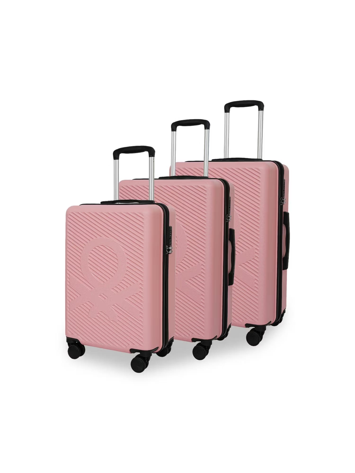 United Colors of Benetton Solid Hard 3 Luggage Bags - Pink (S/M/L) Nykaa Fashion sale