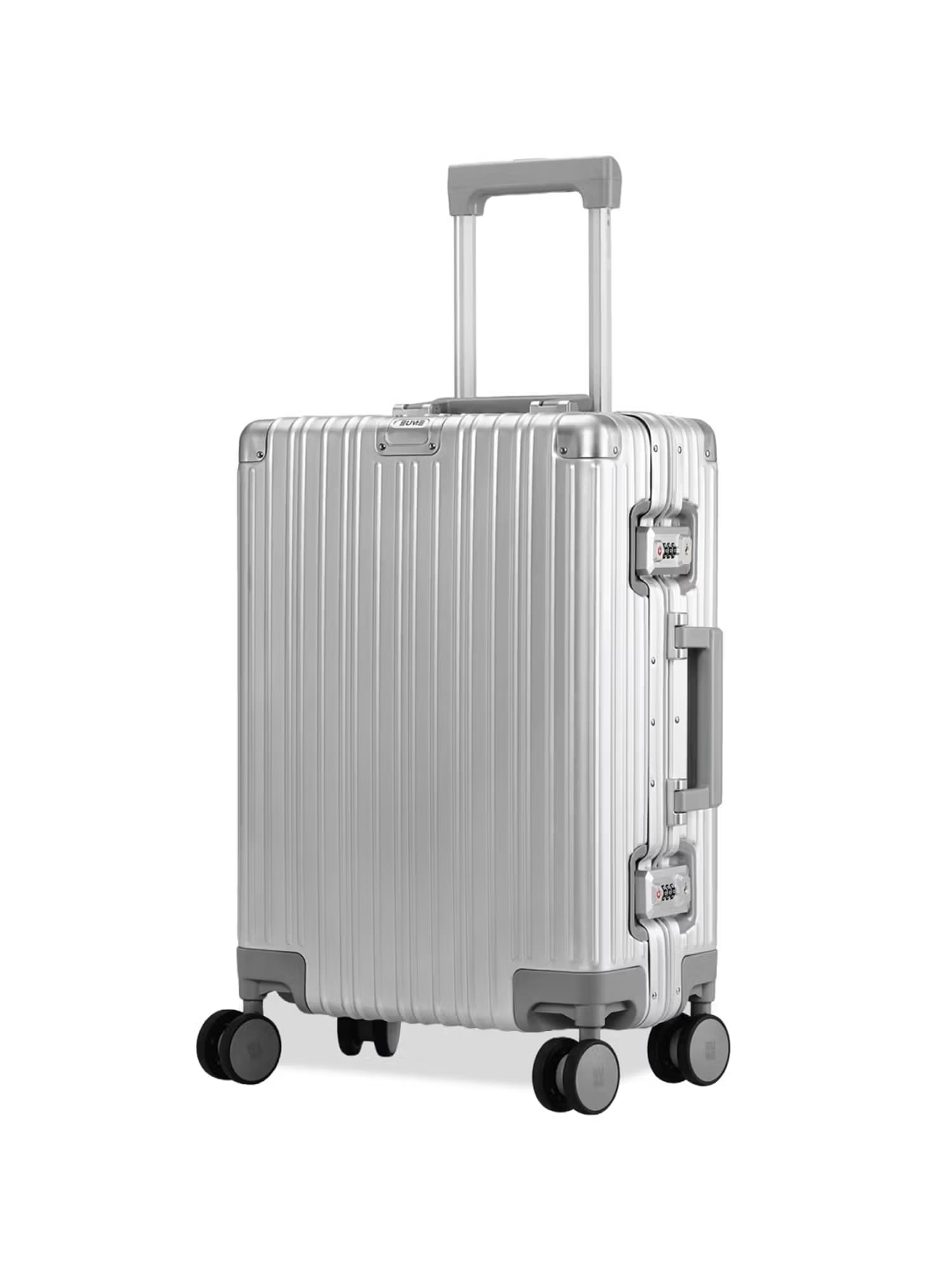 EUME 100% Aluminium Check-In Small Luggage 50 Cm Silver with Grey Wheel Nykaa Fashion sale