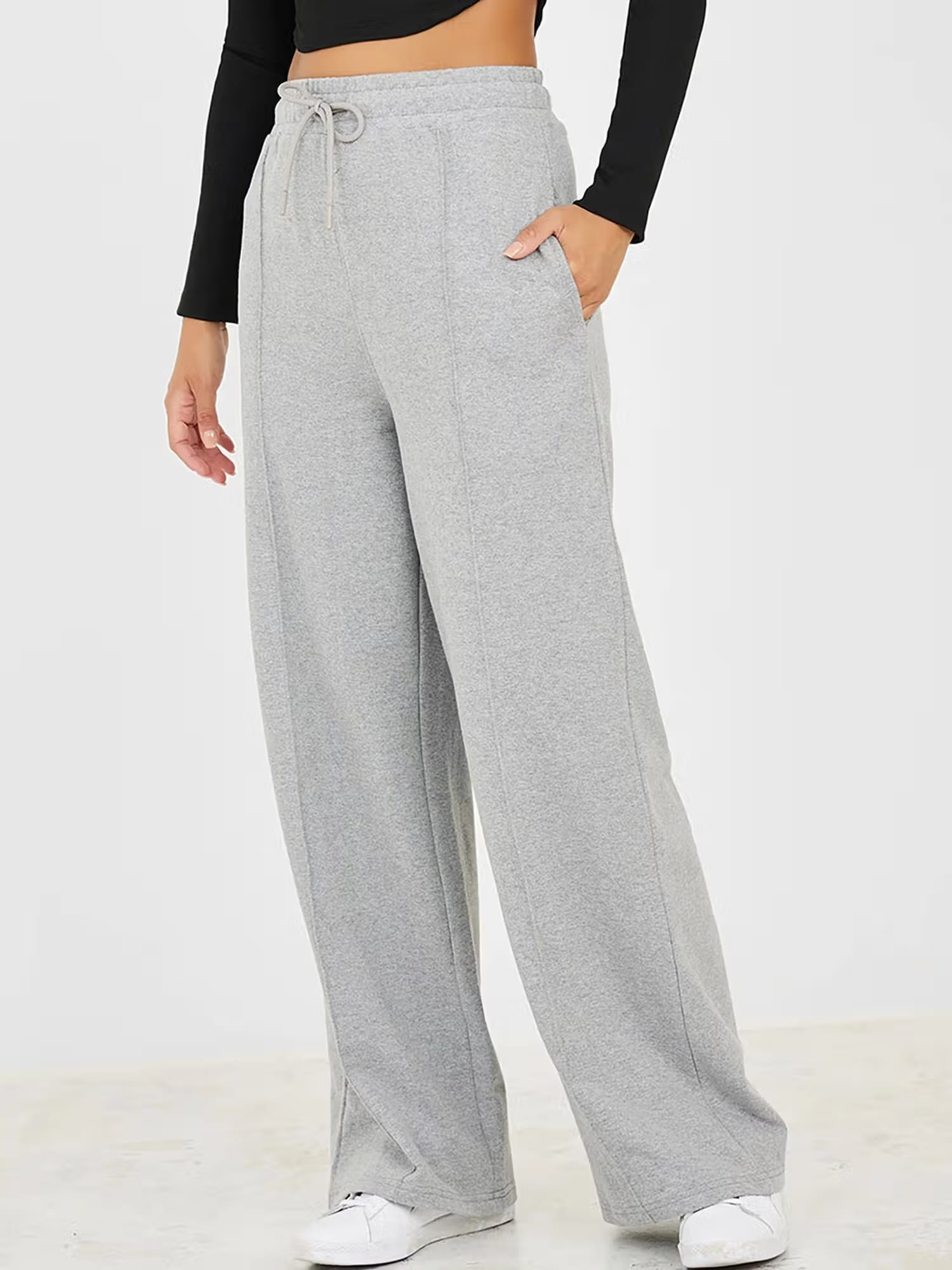 Styli Pintuck Drawstring Waistband Wide Leg Jogger Nykaa Fashion sale