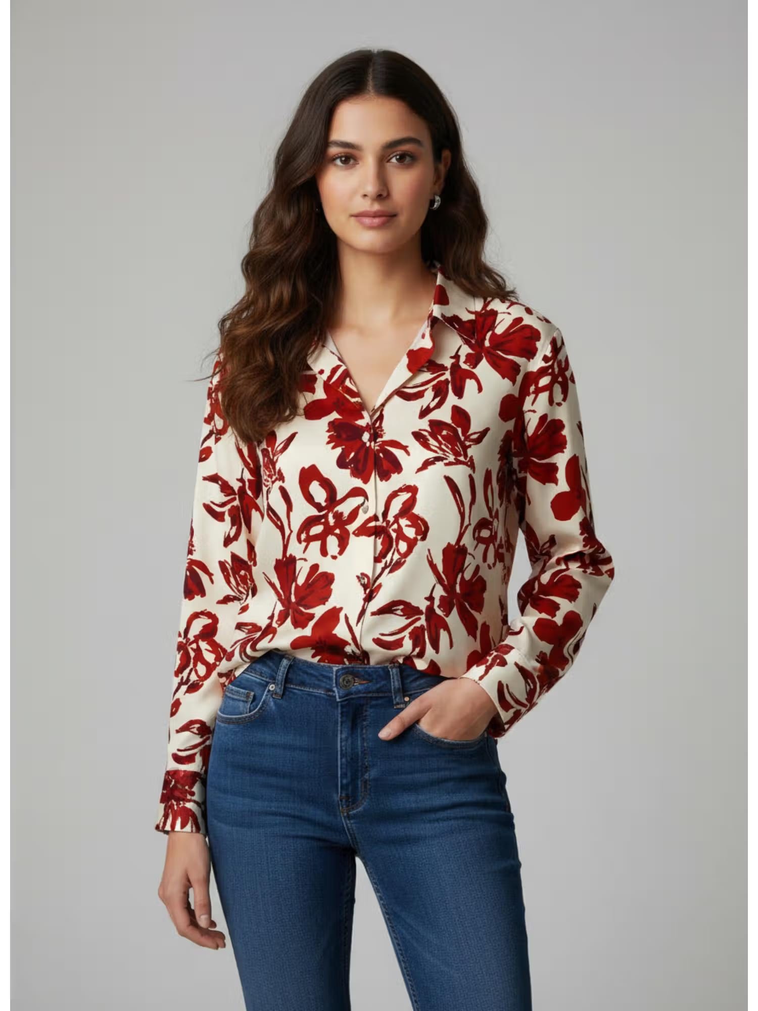 Twenty Dresses by Nykaa Fashion White & Maroon Satin Printed Bohemian Shirt Nykaa Fashion sale
