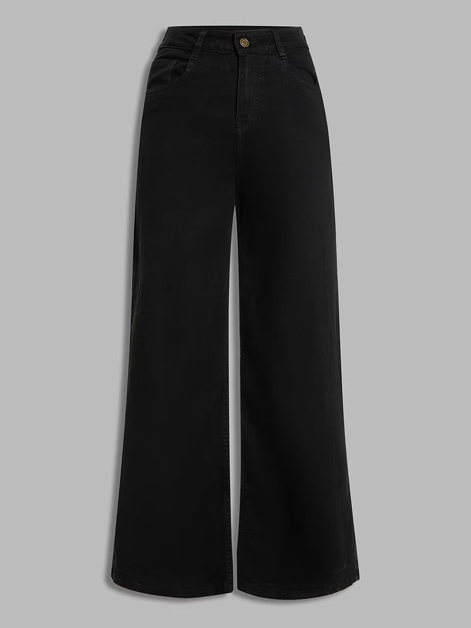 Miss Chase Women Black Wide Leg High Rise Stretchable Denim Nykaa Fashion sale
