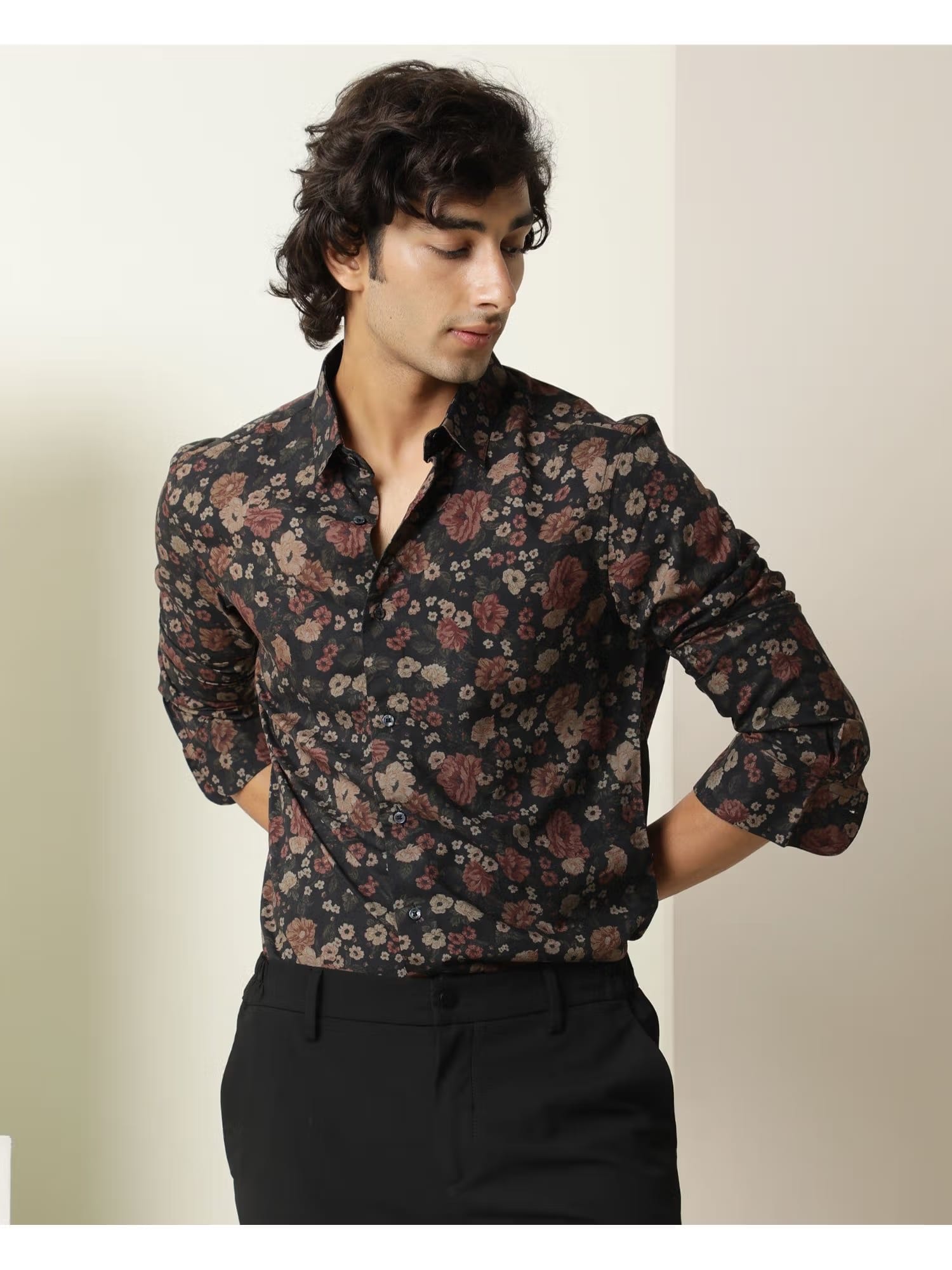 Rare Rabbit Men Black Floral Casual Shirt Nykaa Fashion sale