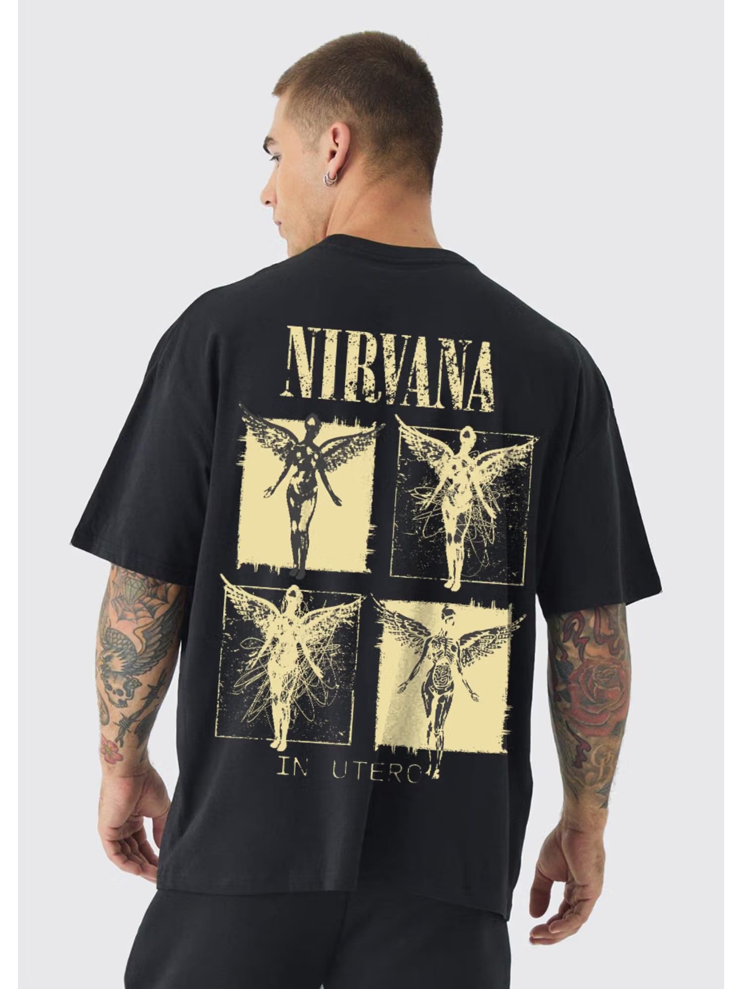 PRONK Vintage Nirvana Men Oversized Printed T-Shirt Nykaa Fashion sale