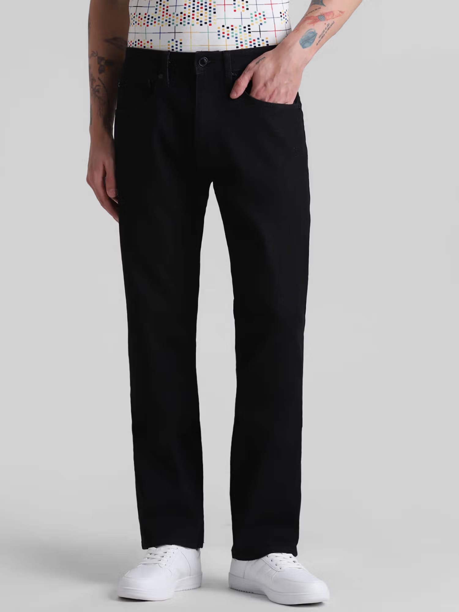 Jack and Jones Black Bootcut Jeans Nykaa Fashion sale