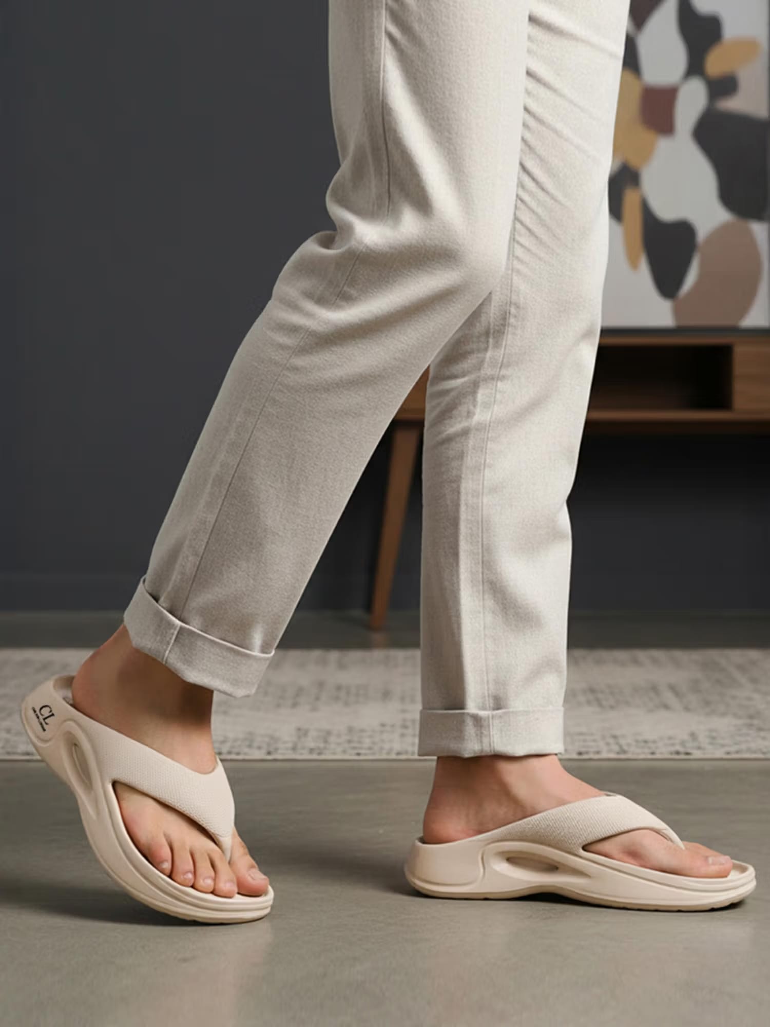 Carlton London Men Beige Comfort Cushion Arch Support Flip-Flops Nykaa Fashion sale