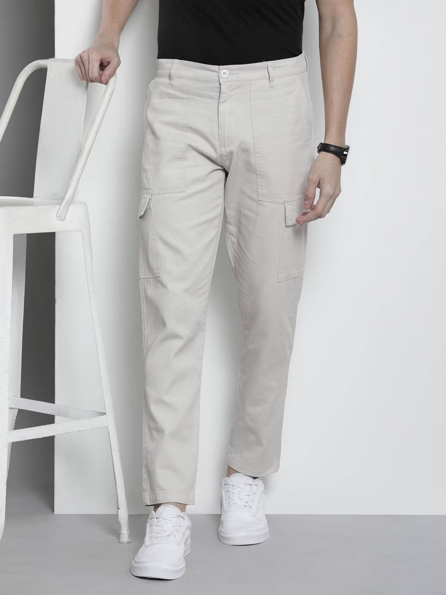 The Indian Garage Co Cream Solid Regular Fit Cargo Nykaa Fashion sale