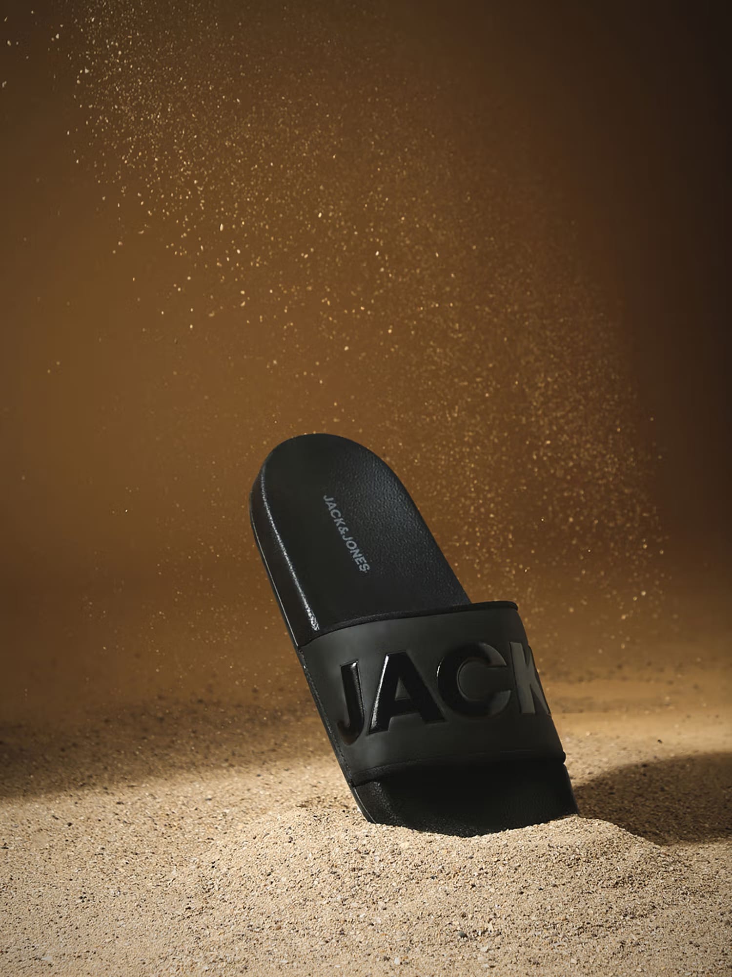 Jack and Jones Black Oversized Logo Print Pool Sliders Nykaa Fashion sale