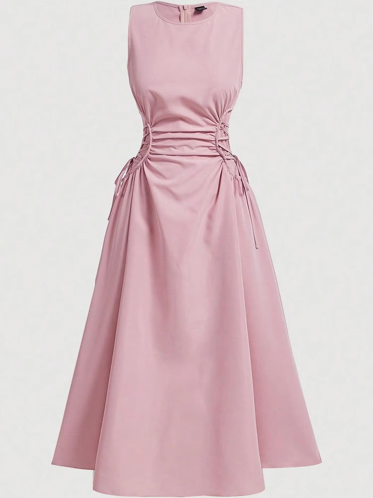 Outzidr Pink Elasticated Cinched Waist Maxi Dress Nykaa Fashion sale