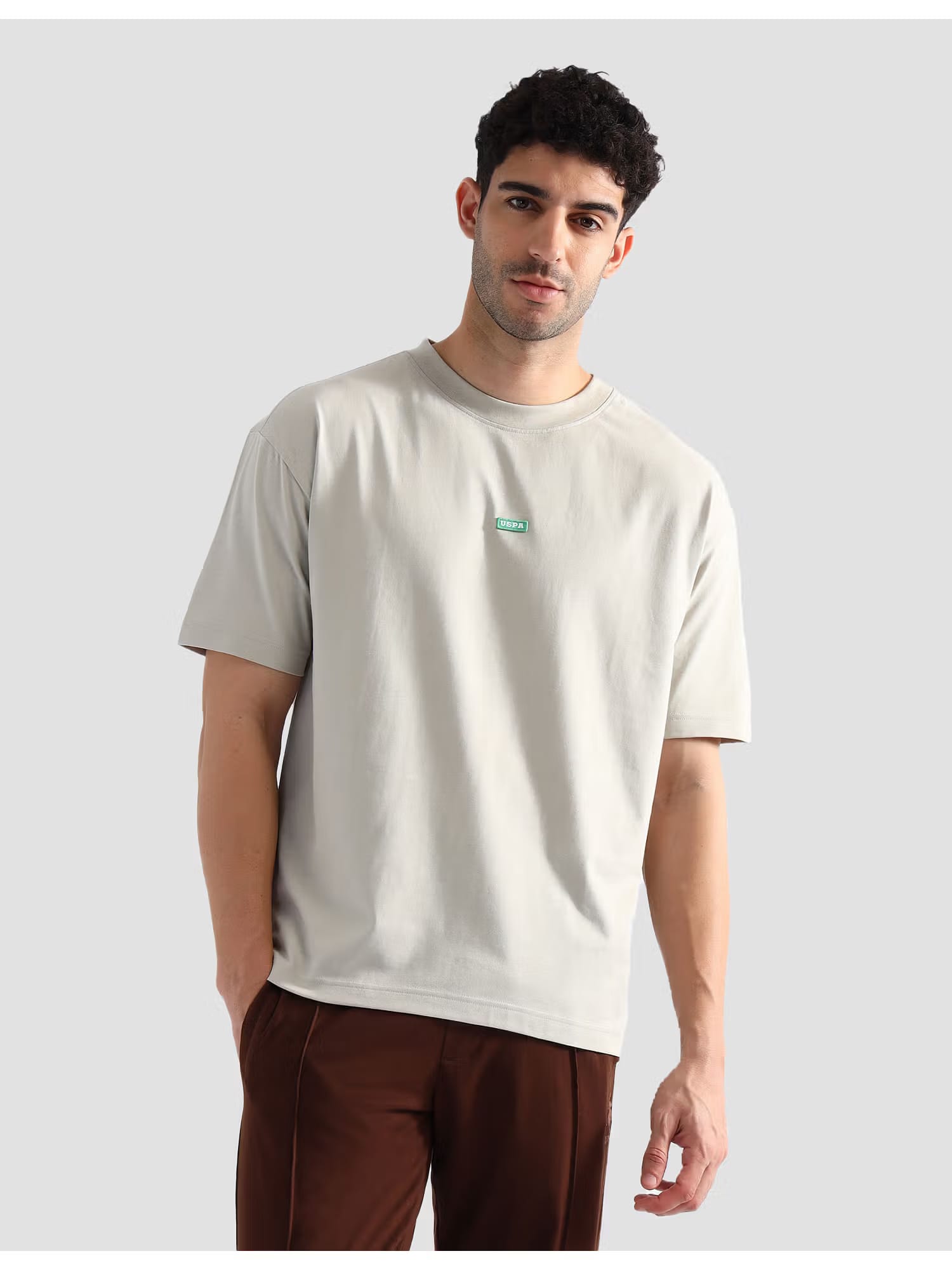 U.S. Polo Assn. Grey Pure Cotton Oversized T-Shirt Nykaa Fashion sale