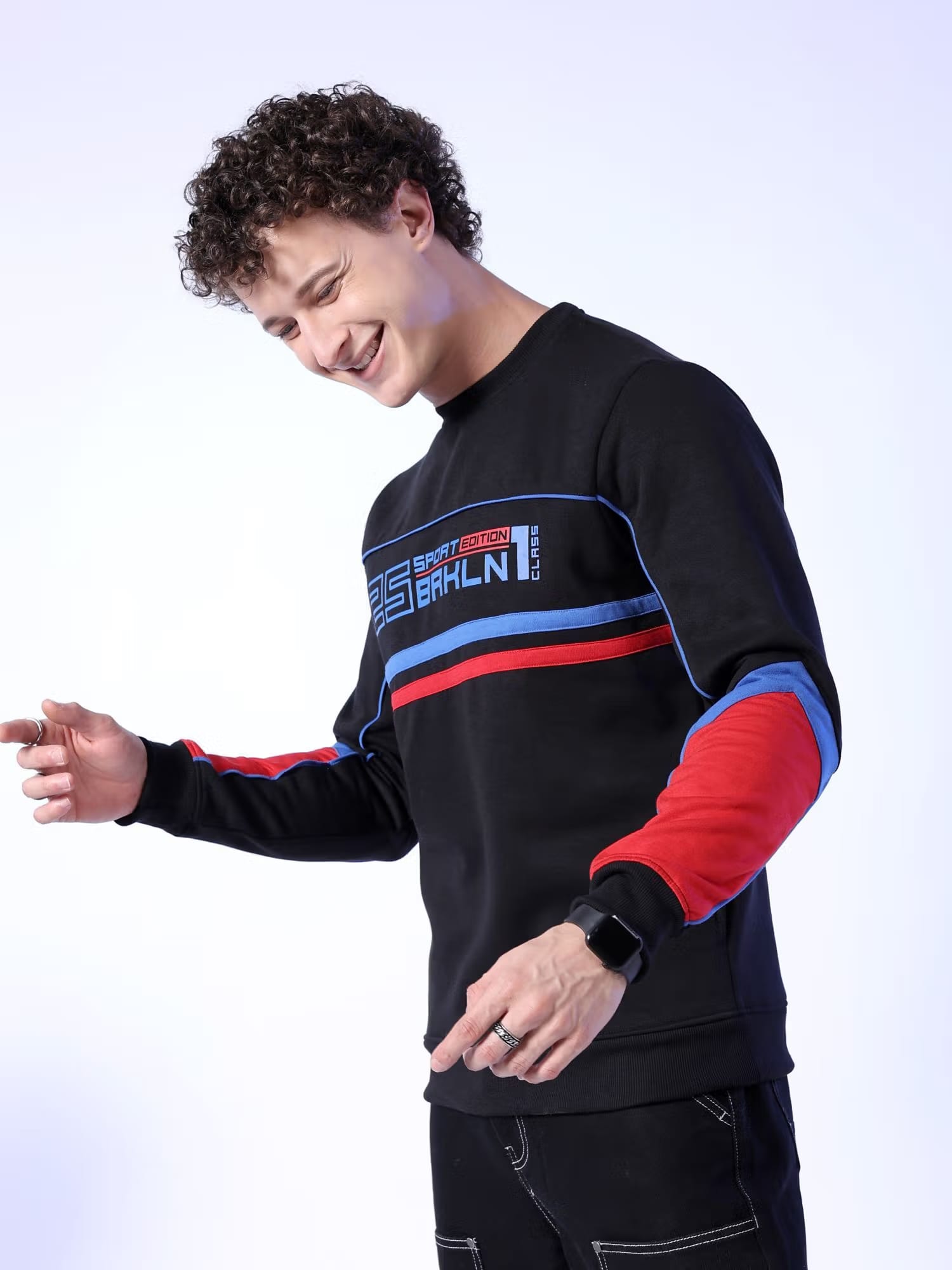 The Indian Garage Co Black Colorblock Regular Fit Sweatshirt Nykaa Fashion sale