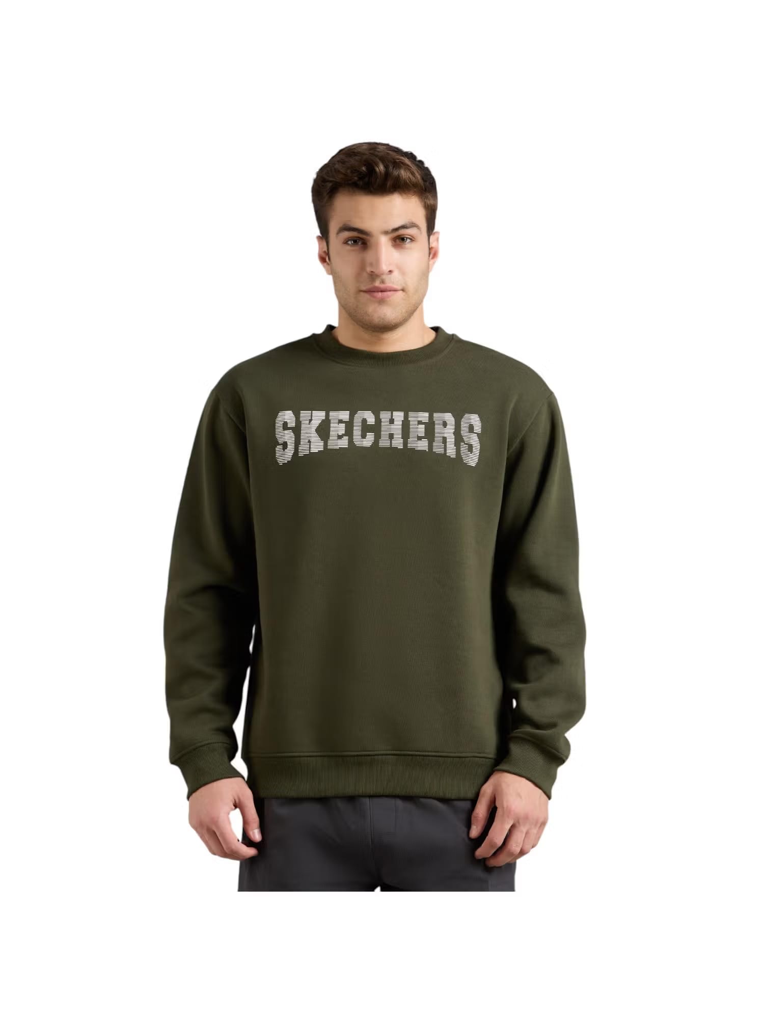 SKECHERS Front Linear Branding Green Sweatshirt Nykaa Fashion sale