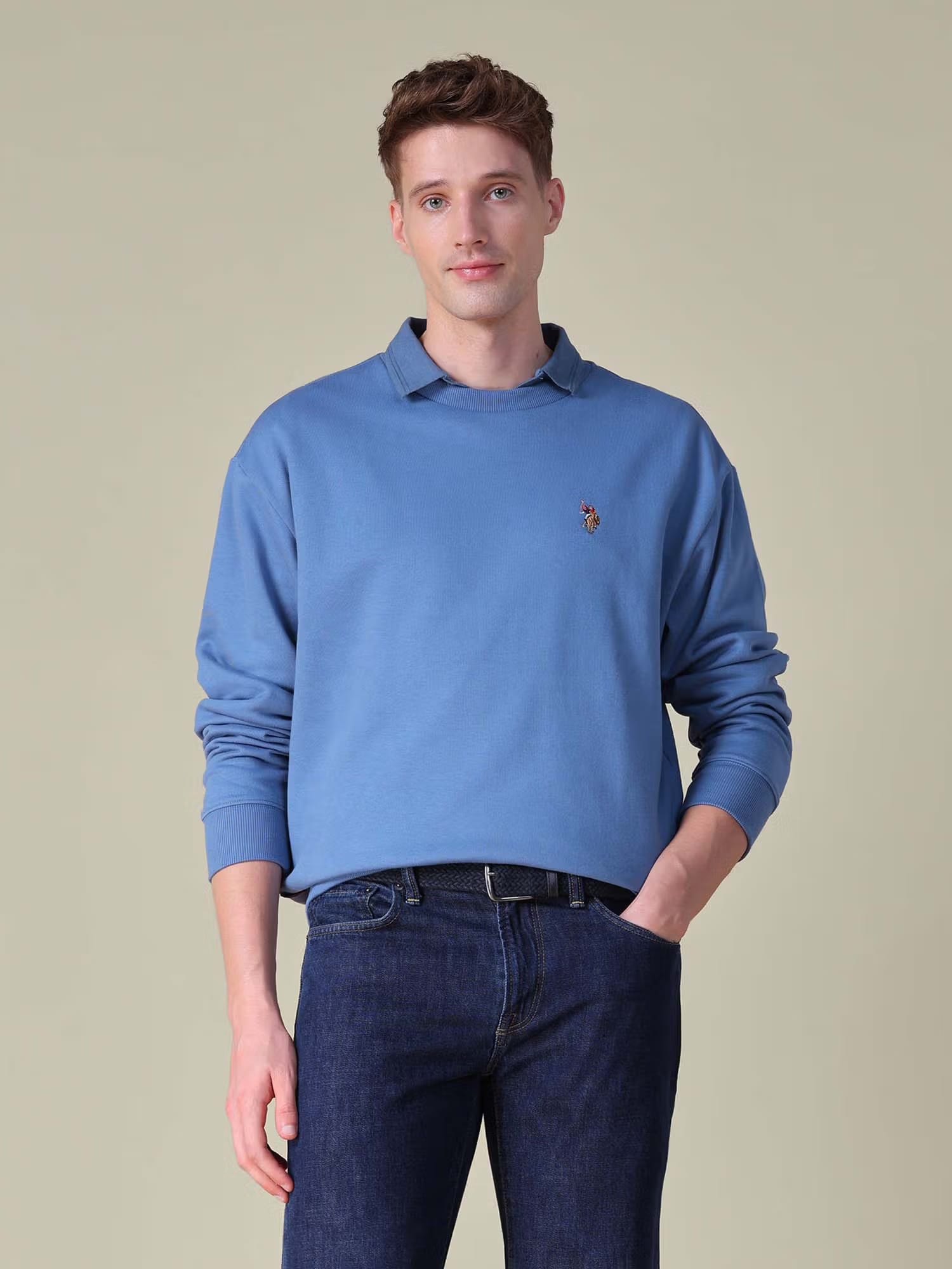 U.S. Polo Assn. Denim Co. Relaxed Fit Blue Sweatshirt Nykaa Fashion sale