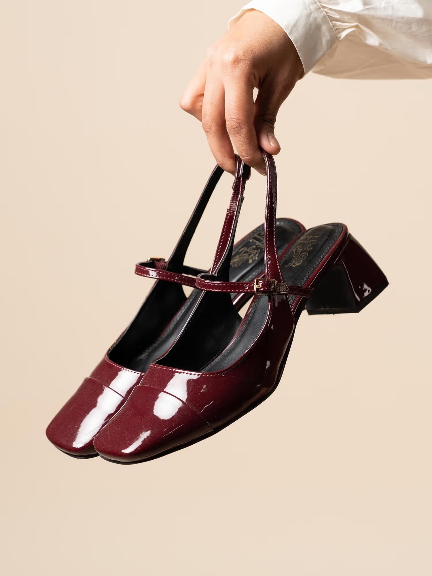 Theater Women Twiggy Piggies Cherry Red Mary Jane Slingback Block Heels Nykaa Fashion sale