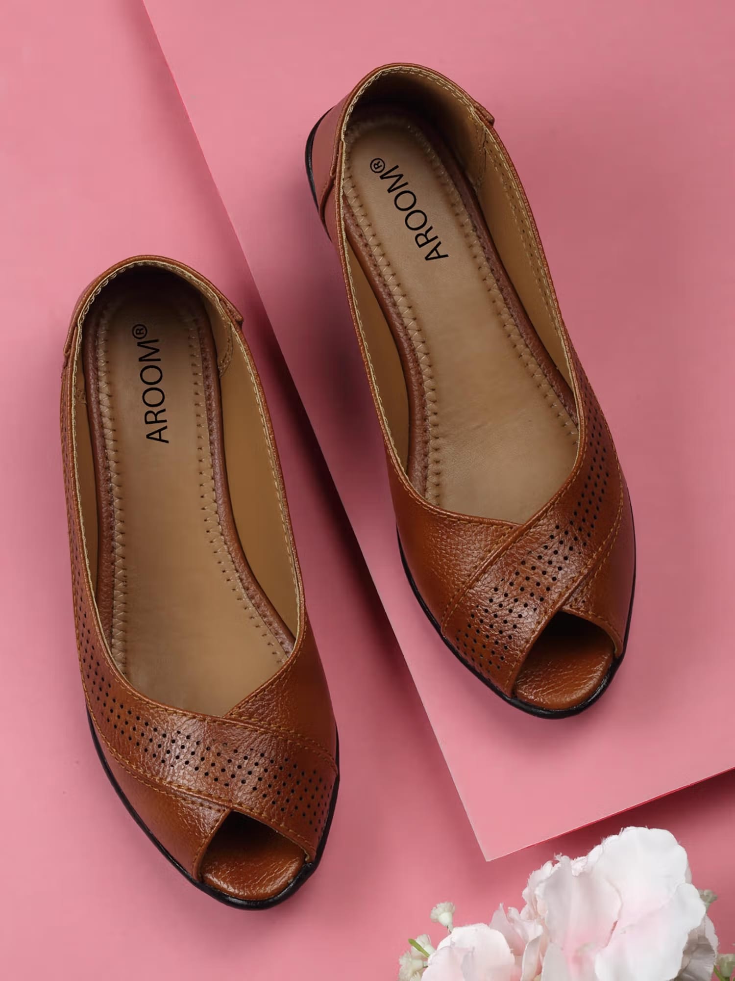 Aroom Tan Elegant Peep-Toe Sandal Heels Nykaa Fashion sale
