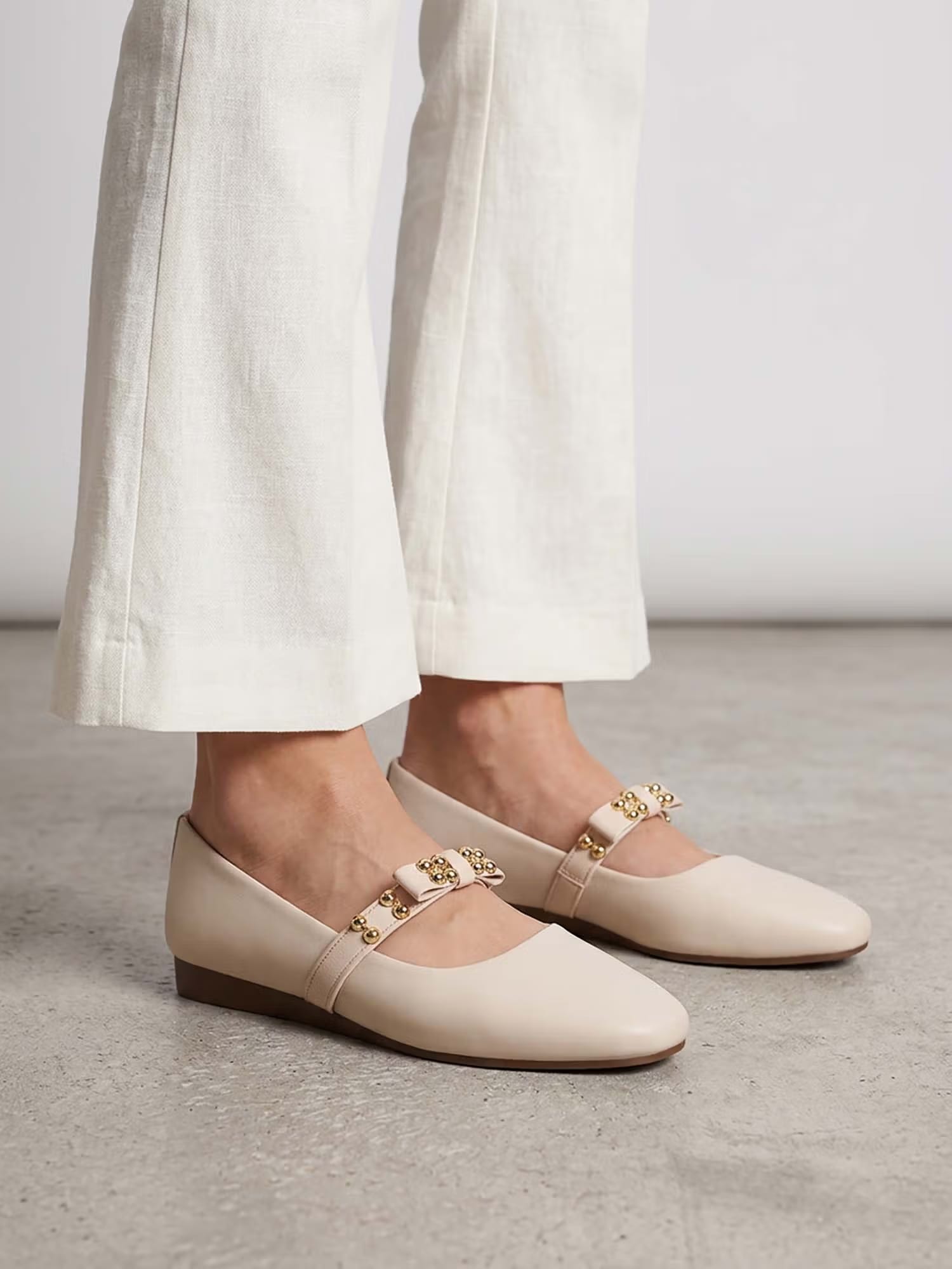 Twenty Dresses by Nykaa Fashion Womens Cream Knots Bow Details Soft Round Toe Ballerina Nykaa Fashion sale