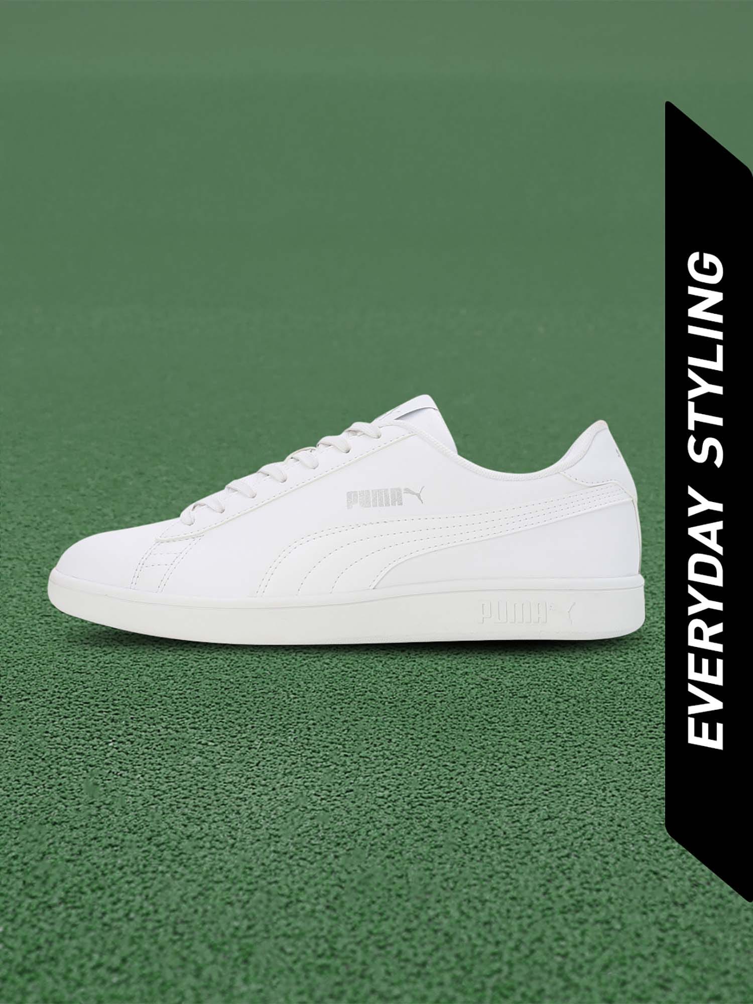 Puma Smashic Unisex White Sneakers (UK 3) Nykaa Fashion sale