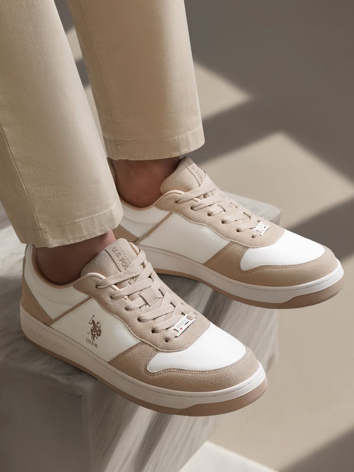U.S. POLO ASSN. Men Beige Joan Sneakers Nykaa Fashion sale