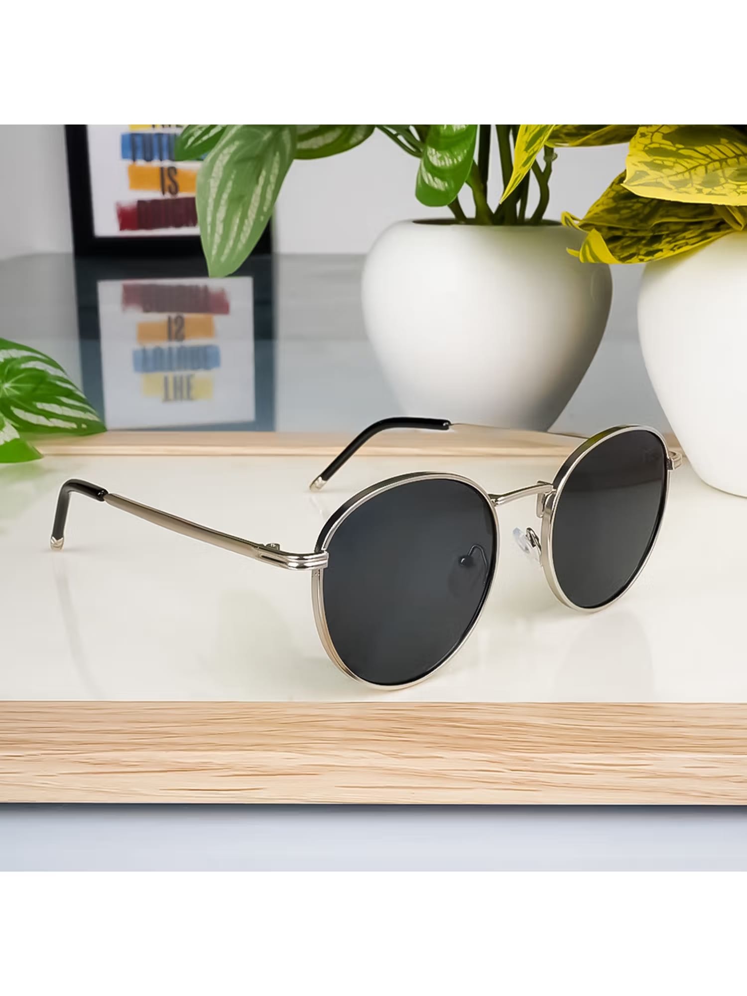 Voyage Black Round Sunglass for Unisex (1915MG3622) Nykaa Fashion sale