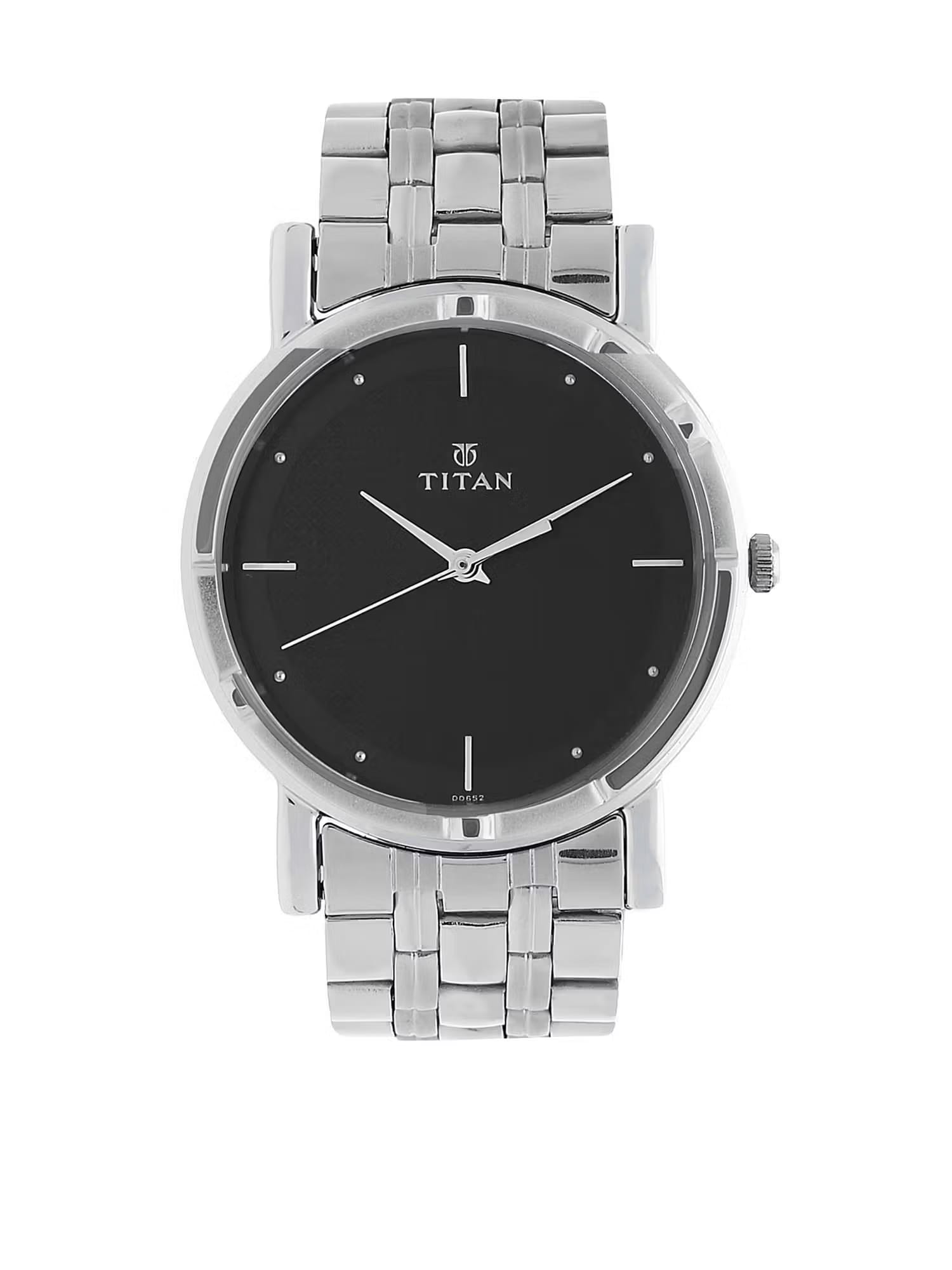 Titan Black Dial Analog Watch -NM1639SM02 Nykaa Fashion sale