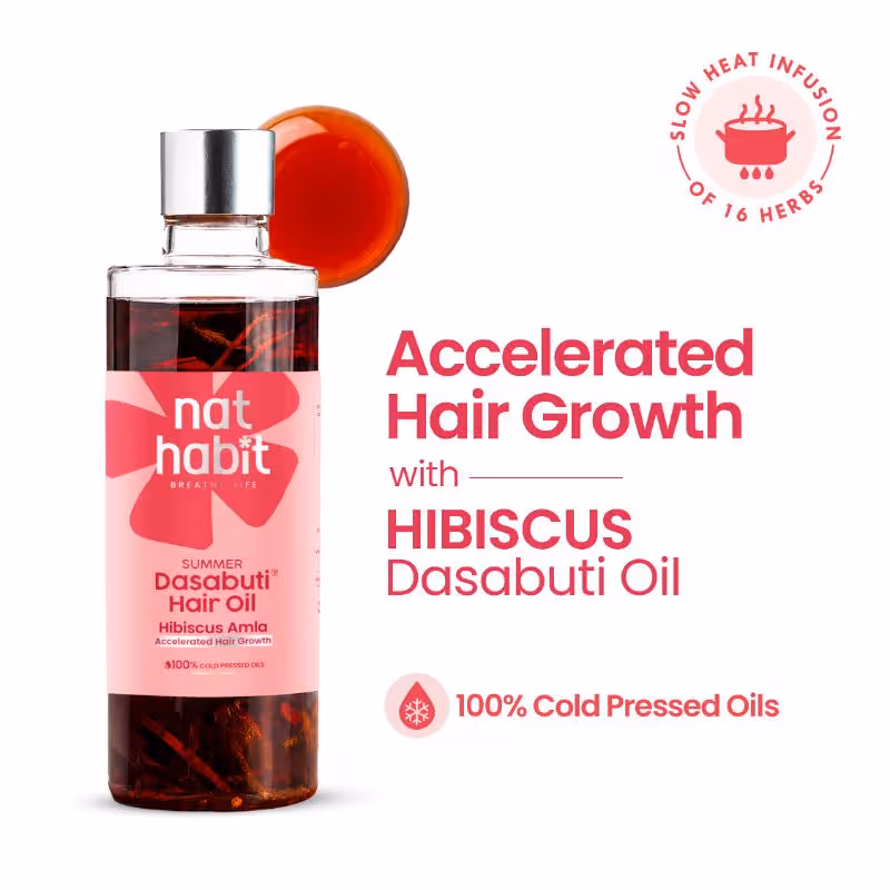 Nat Habit Hibiscus Amla Hair Growth & Thickening Summer Ayurvedic Oil with Rosemary Coconut Nykaa sale