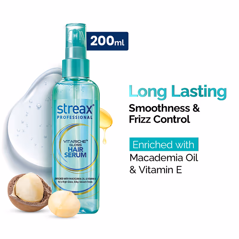 Streax Professional Vitariche Gloss Hair Serum for Frizz Control & Shine with Vitamin E Nykaa sale