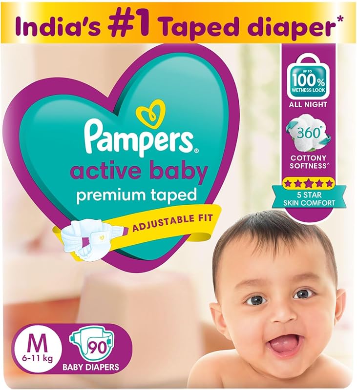 Pampers Active Baby Diapers Medium 72 Count