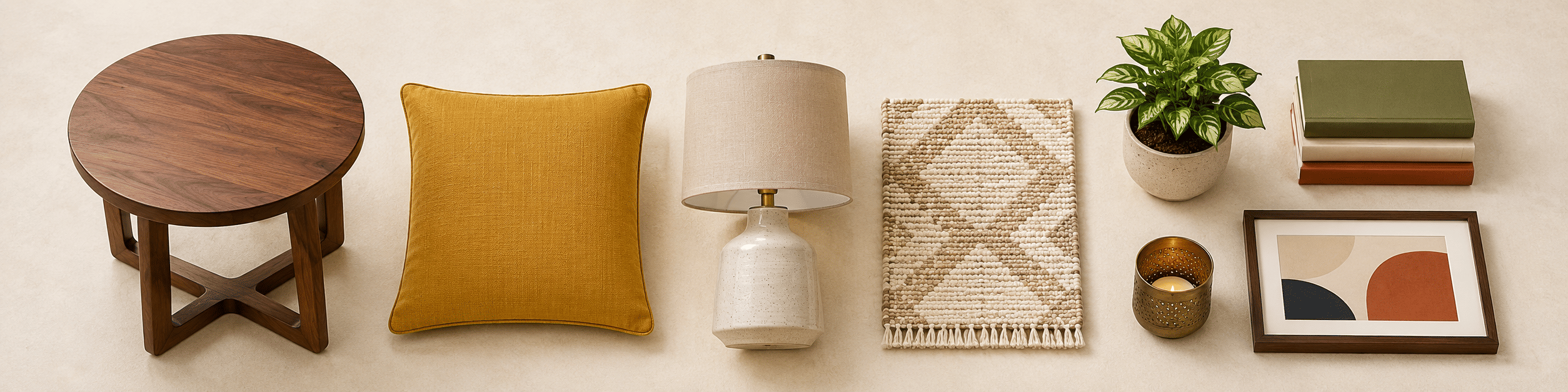 Pepperfry India — Living Room Decor Furniture Flat Lay June 2026