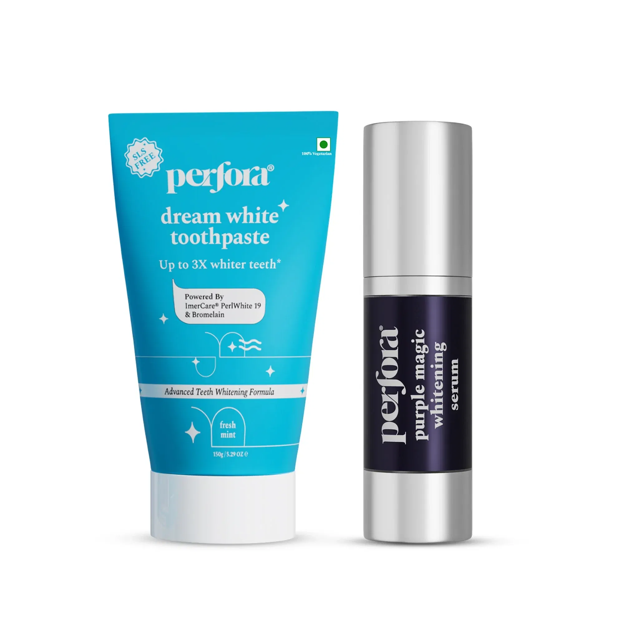 Perfora Dream White Toothpaste and Purple Whitening Serum Combo Perfora sale